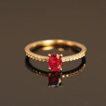 Load image into Gallery viewer, Ruby Oval Diamond Band Ring