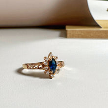 Load image into Gallery viewer, The Blue Sapphire Marquise Floral Ring