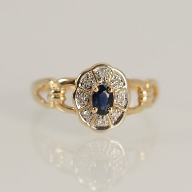Blue Sapphire Lotus Ring